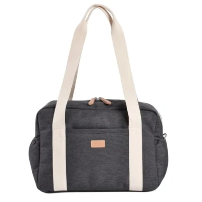 Image de BÉABA, Sac A Langer Bebe, Ultra pratique, 10 Poches intérieures et extérieures, Attache Poussette intégré, Tapis à amovible, Pochette Isotherme, Paris Puffy, Gris Chiné