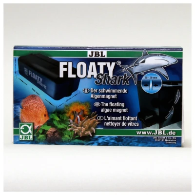 Afbeelding van JBL Floaty Shark Drijvende reinigingsmagneet voor dikke aquariumruiten.