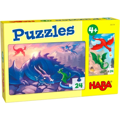 Afbeelding van Haba Legpuzzel Puzzels Draken Junior Karton 2 X 24 Stukjes