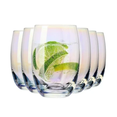 Afbeelding van Krosno Set van 6 regenboogglazen voor water, vruchtensap en andere dranken, 360 ml, perfect thuis, restaurants feestjes