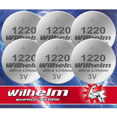 Afbeelding van DL1220 Lithium knoopcelbatterijen CR1220 CR 1220 Wilhelm 3 V 40 mAh Ø 12 x 2 mm, 6 stuks
