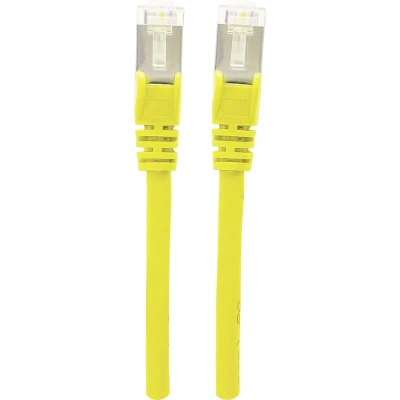 Afbeelding van Intellinet 350488 RJ45 Netwerkkabel, patchkabel CAT 6A S/FTP 1.50 m Geel Folie afscherming, Afscherming gevlochten, Halogeenvrij 1 stuk(s)