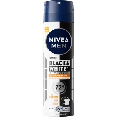 Afbeelding van Nivea Men Black &amp; White Invisible Ultimate Impact Deodorant Spray 150ML