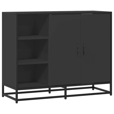 Afbeelding van vidaXL Dressoir 92x35x76 cm bewerkt hout zwart
