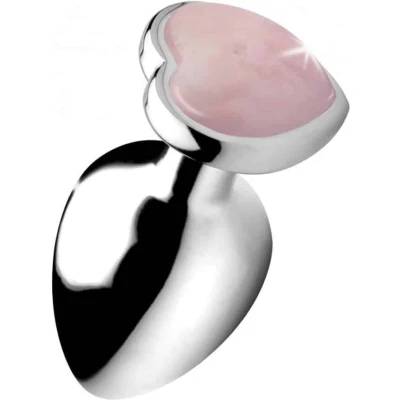Afbeelding van XR Brands Rose Quartz Heart Butt Plug Large pink