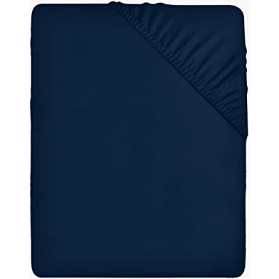 Afbeelding van Utopia Bedding Hoeslaken, 35 cm Diepe, Eenvoudig onderhoud Zachte Geborstelde Microvezel Stof, Krimp en Vervaagt Bestendig (180 x 200 cm, Marineblauw)