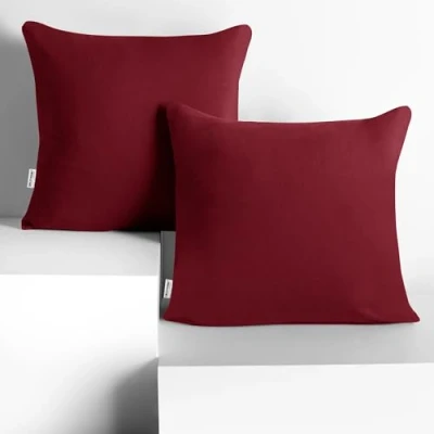 Afbeelding van DecoKing 2 kussenslopen 80 x cm jersey katoen rits bordeaux amber