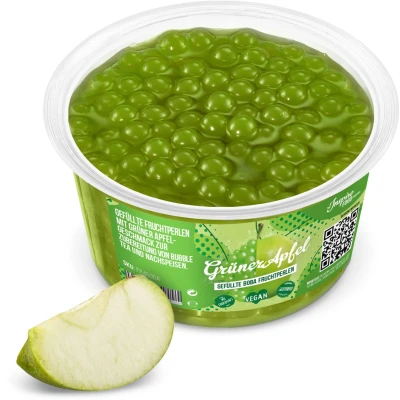 Afbeelding van Inspire Food Company Bubble Tea Parels Popping Boba Pearls Fruitparels Groene appel smaak 450 gram