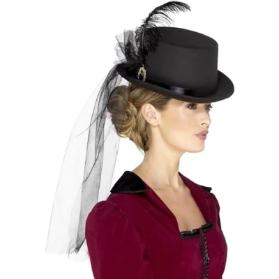Afbeelding van Smiffys Deluxe Victorian Kostuum Hoed Zwart