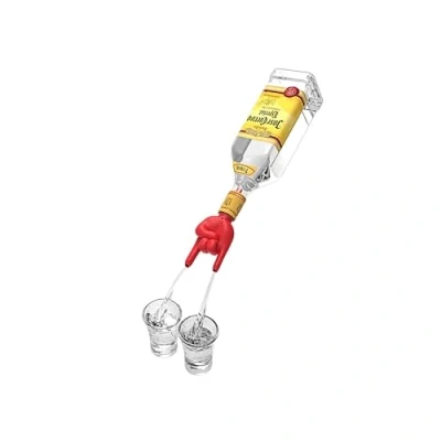 Afbeelding van Winkee Rocks schenktuit voor wijnflessen en sterke drank Siliconen flessenstop 2 in 1 Kerstcadeau, feestcadeau