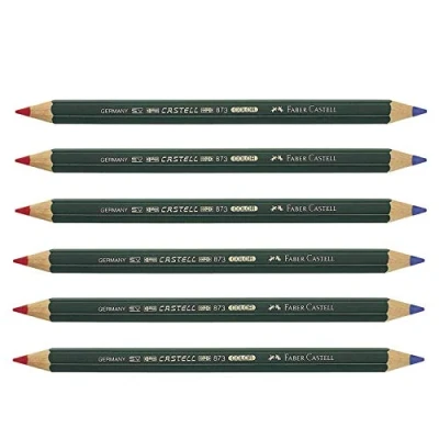 Image de FABER CASTELL Crayon bicolore &quot;CASTELL COLOR&quot; 873, rouge bleu, incassblem grâce à une couche spéciale, longueur: 174 mm, épaisseur du trait: 5,4 hexagonal,