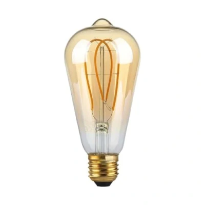 Afbeelding van V TAC VT 2066 N LED Lampen ST64 E27 IP20 Amber 5 Watt 300 Lumen 1800K 2 Jaar