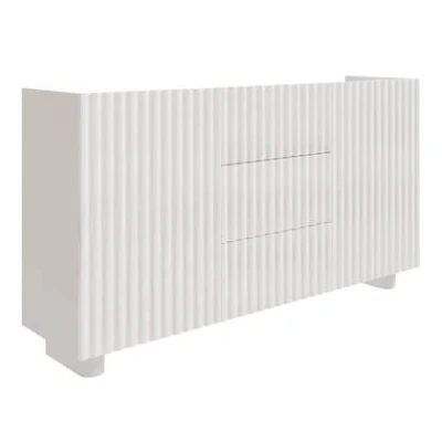 Afbeelding van Selsey Fiorra Dressoir 2 deurs met drie lades hoogglans wit 144 cm