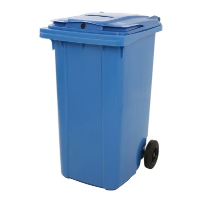 Afbeelding van Container met papiergleuf en slot blauw
