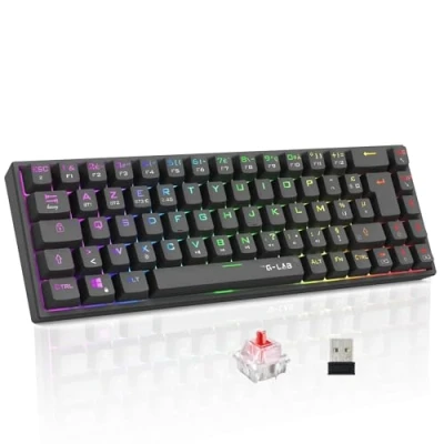 Image de Clavier Gamer Triple Mode KEYZ TITAN Mécanique (Switch Rouge) Sans Fil RGB