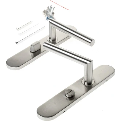 Afbeelding van Deurkruk L model m/sch.rvs wc8x63 rs 45x245mm