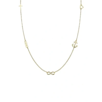 Afbeelding van Elli Infinity LOVE Anchor Ketting goldcoloured, Dames, Maat: 40, Gold coloured
