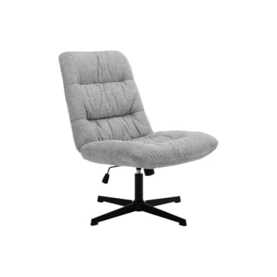 Afbeelding van Vente unique Draaifauteuil van grijze gechineerde stof SELENDO L 68 cm x H 104 D 77