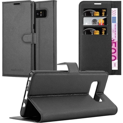 Afbeelding van Cadorabo Hoesje geschikt voor Samsung Galaxy NOTE 8 in PHANTOM ZWART Beschermhoes met magnetische sluiting, standfunctie en kaartvakje Book Case Cover Etui