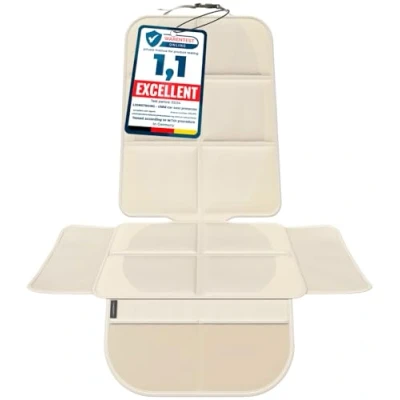 Afbeelding van Kinderstoelonderlegger, Isofix stuurt losse leggers voor kinderbedjes, stoelbeschermer ter bescherming van je autostoelen (creme)