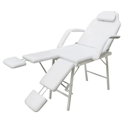 Image de vidaXL Fauteuil pour traitement facial Similicuir 185x78x76 cm Blanc110042