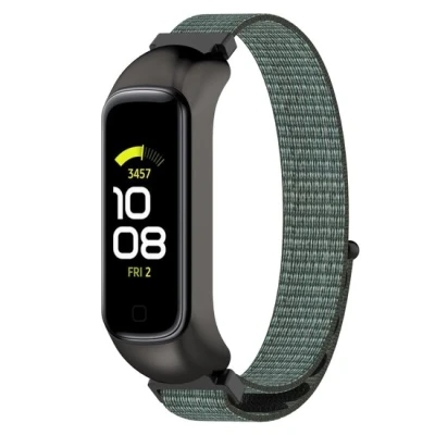 Afbeelding van Nylon sport loop band Groen / grijs Samsung Galaxy Watch Fit 2