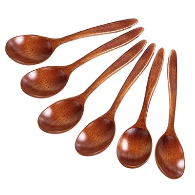 Afbeelding van Soep Servies 6Pcs Eco Friendly Tea Honey Natuurlijke Houten Koffielepel Spoon Keuken Accessoires