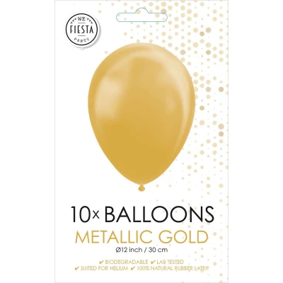 Afbeelding van Ballonnen Goud Metallic 30cm 10st.