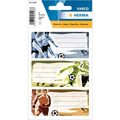 Afbeelding van HERMA 5598 Set van 9 zelfklevende etiketten mat papier voor boeken en boksschriften, 82 x 36 mm