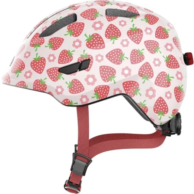 Afbeelding van Abus Smiley 3.0 Led Fietshelm Kinderen Pink Strawberry S (45 50 cm)