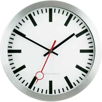 Afbeelding van EUROTIME 59002 07 Wandklok Zendergestuurd 30 cm Zilver