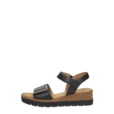 Afbeelding van Gabor Comfort Sandalen met sleehak, Dames, Maat: 42, Schwarz Leer
