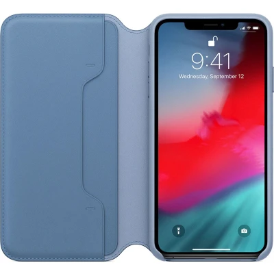 Afbeelding van Leather Folio Bookcase voor de Apple iPhone Xs Max Cornflower