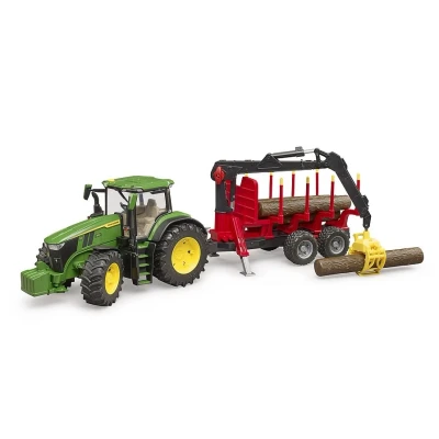 Afbeelding van John Deere 7R 350 avec remorque de débardage et 4 troncs d&#039;arbre