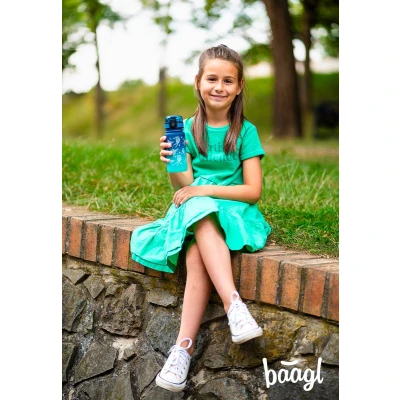 Afbeelding van Baagl Drinkfles voor kinderen, lekvrij, waterfles 350 ml, kleuterschool, school en sportfles meisjes, Tritan (vlinder)