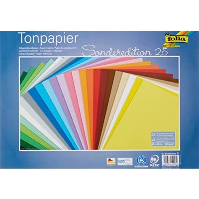 Afbeelding van Folia, Doe het zelf papier, Kleipapier, (B)350 x (H)500 mm, 130 g/m², geassorteerd (130 g/m², 25 x)