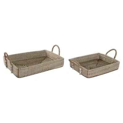Afbeelding van Set van trays Home ESPRIT Natuurlijk Lichtbruin Stads 41 x 32 16 cm (2 Stuks)