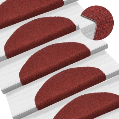 Afbeelding van Trapmatten zelfklevend 65x21x4 cm naaldvilt rood 15 st