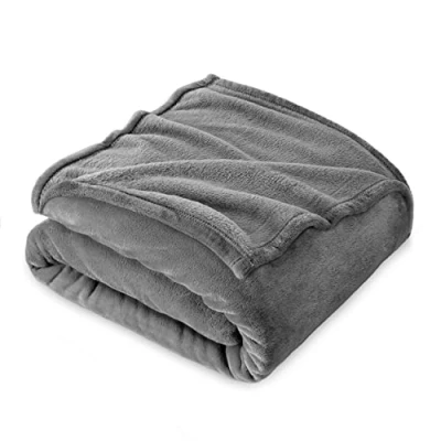 Afbeelding van Flanel fleecedeken, 230 x 270 cm, bankovertrek, fleece, deken voor tweepersoonsbed, dik, zacht en warm, hoogwaardige deken, lichtgrijs