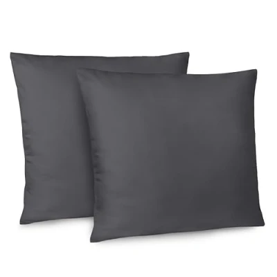 Afbeelding van Dreamzie kussensloop, 80 x cm, set van 2 kussenslopen microvezel met ritssluiting, Oeko Tex gecertificeerd, donkergrijs