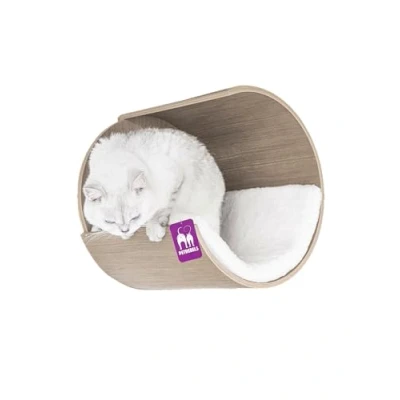 Afbeelding van Petrebels Wandmeubel wandmontage Klimmuur Kat Kattenmuur Moon 40 Old Grey x 35 cm