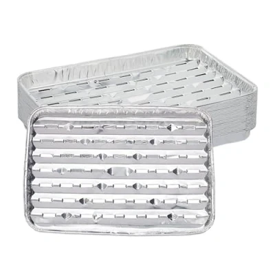 Afbeelding van Relaxdays aluminium bakjes bbq set van 25 alu grill met gaatjes