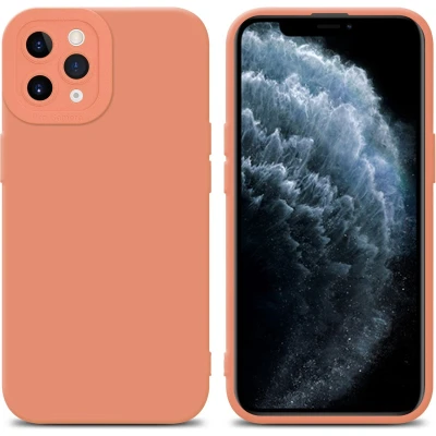 Afbeelding van Cadorabo Hoesje geschikt voor Apple iPhone 11 PRO MAX in Fluid LICHT ORANJE Beschermhoes gemaakt van flexibel TPU silicone Cover Case