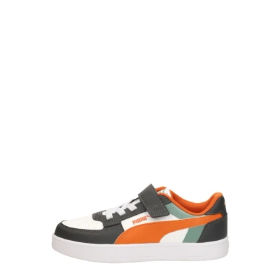 Afbeelding van Puma Caven 2.0 Block Unisex Sneakers laag voor kinderen, Maat: 28, Green moon/maple syrup/white Hoogwaardig imitatieleer