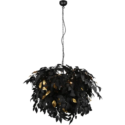 Afbeelding van Reality LED Kroonluchter E14 Fitting 4 lichts Rond Zwart/Goud Aluminium