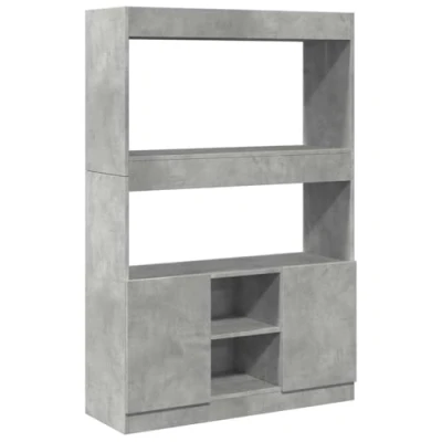 Image de vidaXL Buffet haut gris béton 92x33x140 cm bois d&#039;ingénierie3309612