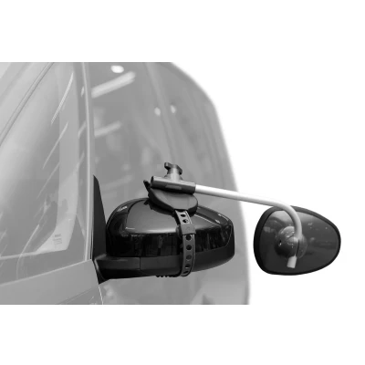 Afbeelding van Repusel Alufor Bol Caravanspiegel Set Korte Arm Zwart Spiegels