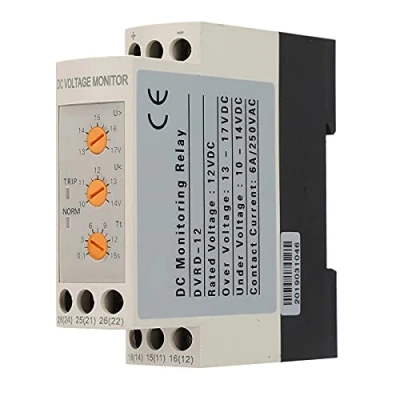Afbeelding van Bewakingsrelais DC 12 V overspannings en onderspanningsbeveiligingsrelais geleiderail 35 mm 13 17 10 14