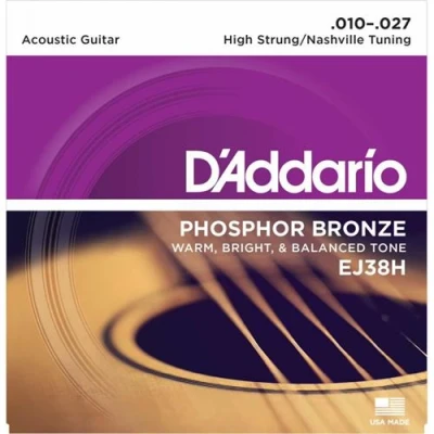 Image de D&#039;Addario EJ38H 10 27 Jeu de Cordes guitare acoustique Nashville