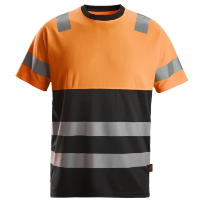 Afbeelding van Snickers 2535 High Vis, Klasse 1 T Shirt Zwart/Oranje, Visibility